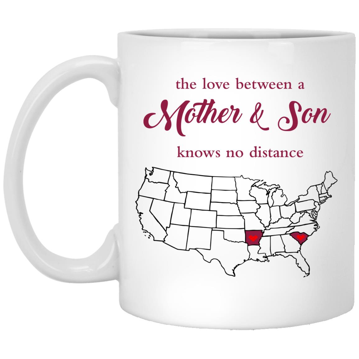 Arkansas South Carolina The Love Between Mother And Son Mug - Mug Teezalo