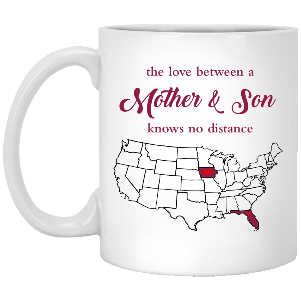 Florida Iowa The Love Between Mother And Son Mug - Mug Teezalo