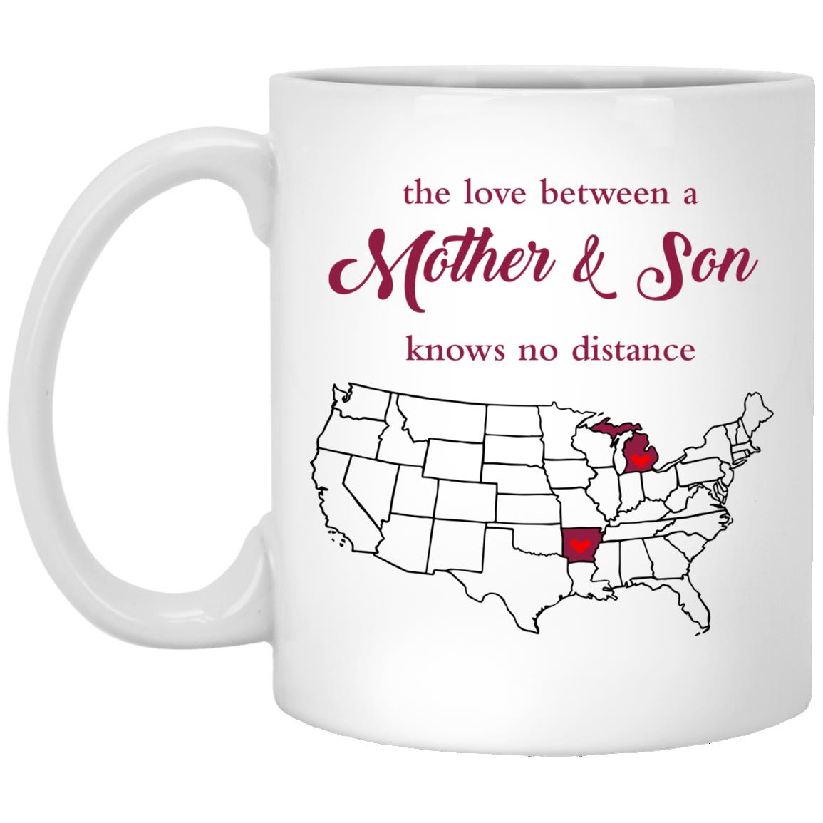 Arkansas Michigan The Love Between Mother And Son Mug - Mug Teezalo