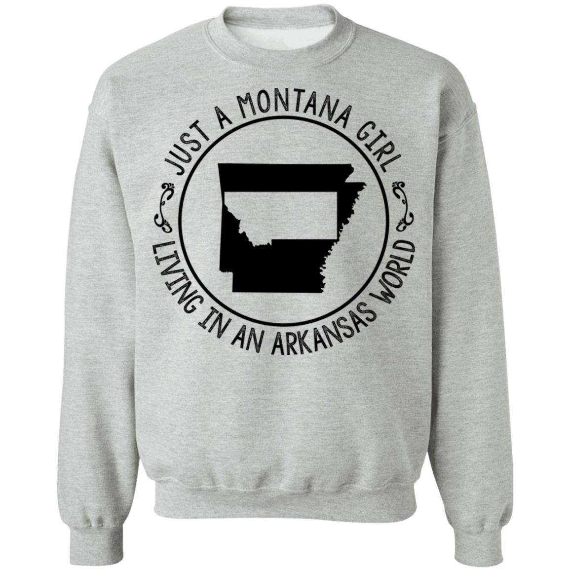 Montana Girl Living In Arkansas World Hoodie - Hoodie Teezalo