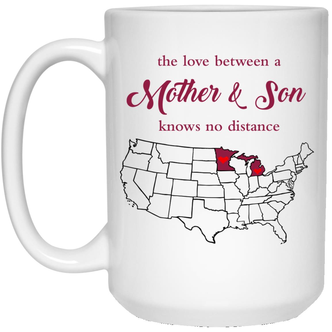 Michigan Minesota The Love Between Mother And Son Mug - Mug Teezalo