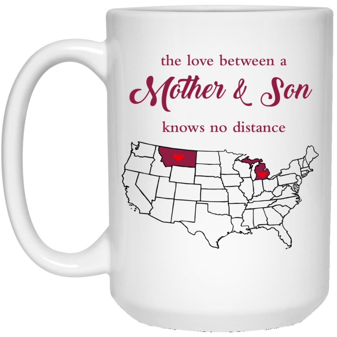 Montana Michigan The Love Between Mother And Son Mug - Mug Teezalo