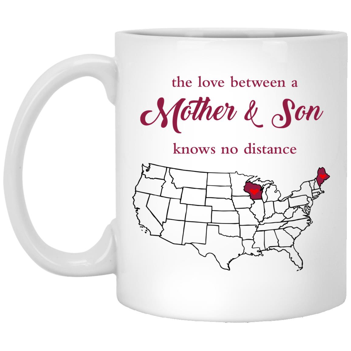 Maine Wisconsin The Love Between Mother And Son Mug - Mug Teezalo