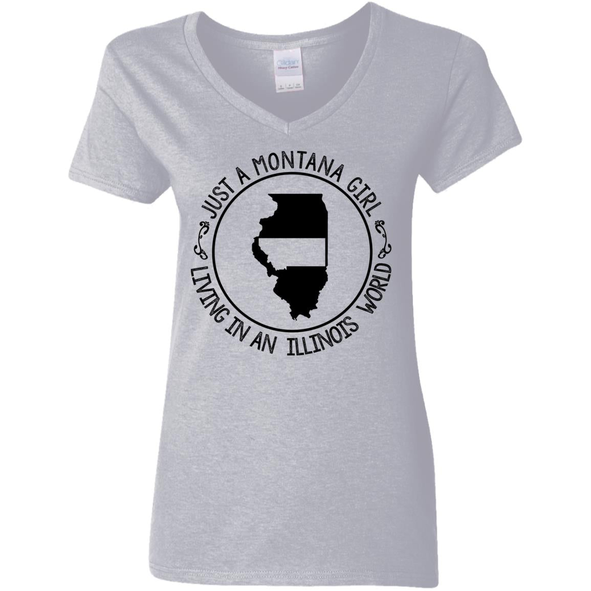 Montana Girl Living In Illinois World Hoodie - Hoodie Teezalo