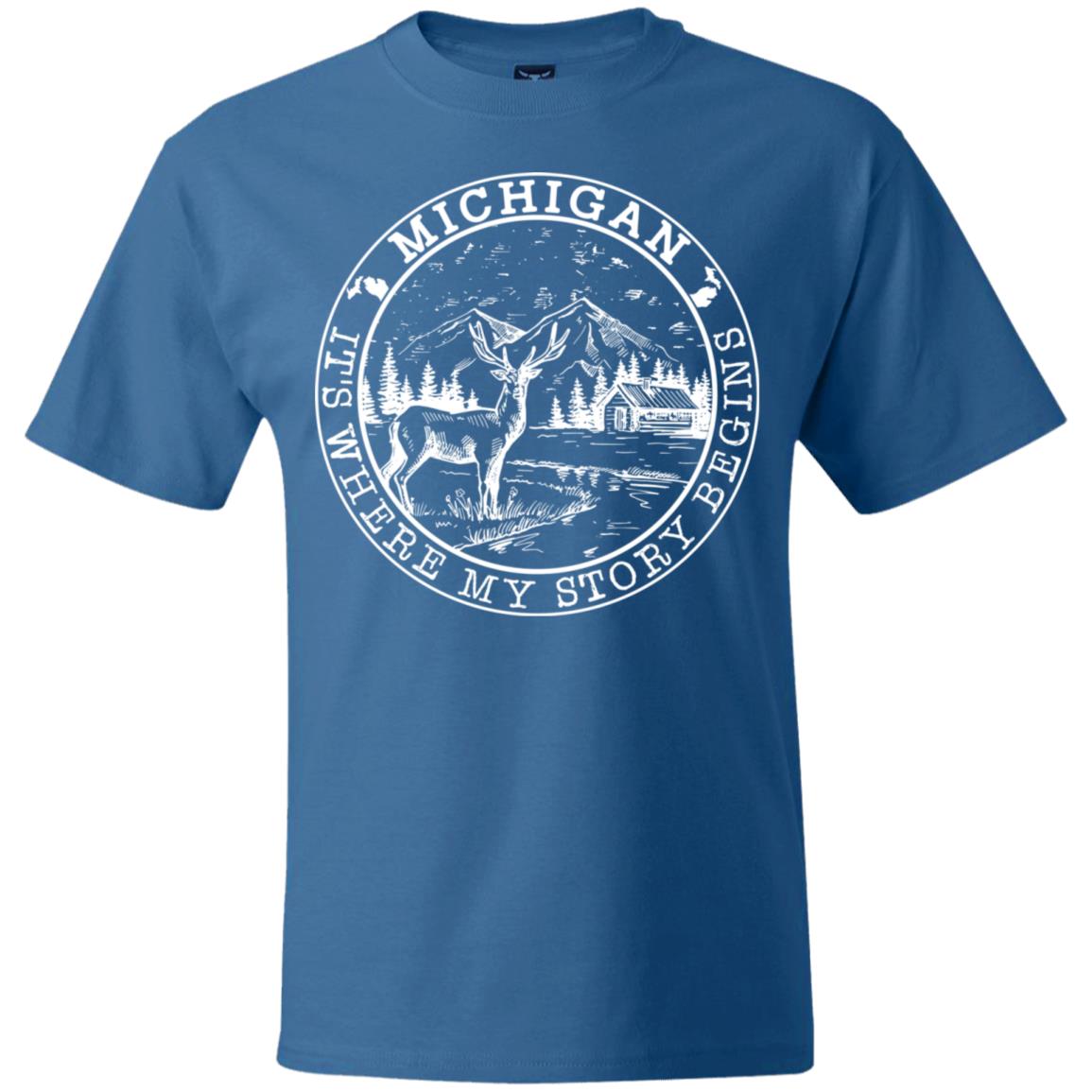 Michigan It's Where My Story Begins T-Shirt - T-shirt Teezalo