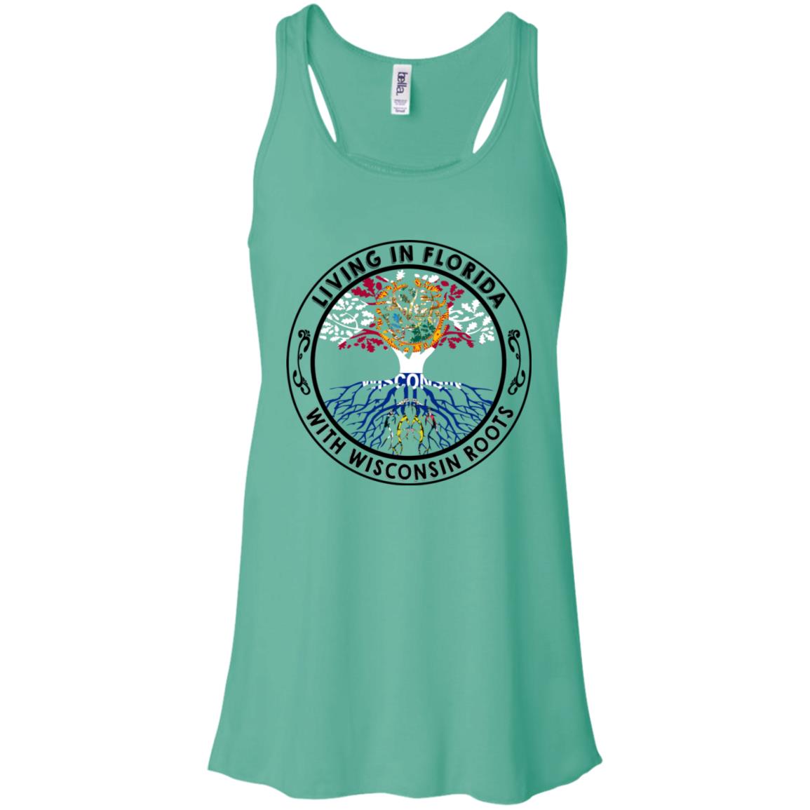 Living In Florida With Wisconsin Roots T-Shirt - T-shirt Teezalo