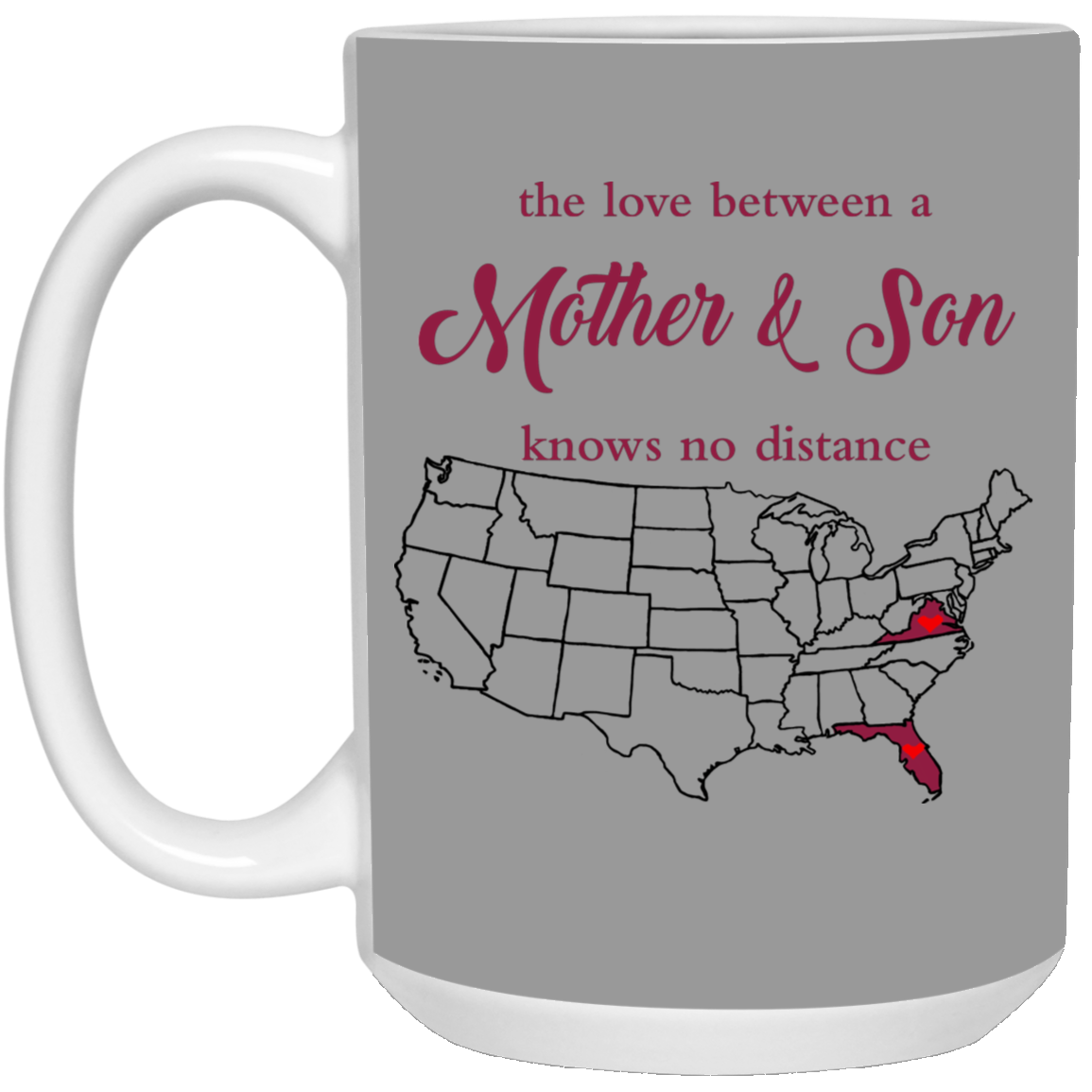 Virginia Florida Love Between Mother And Son Mug - Mug Teezalo