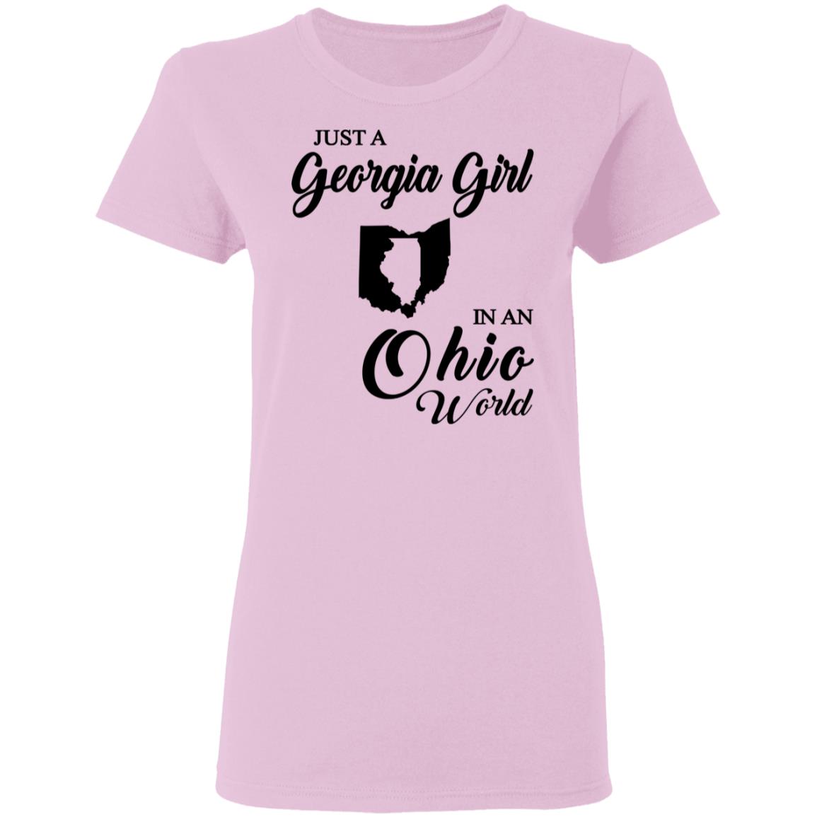 Just A Georgia Girl In An Ohio World T-Shirt - T-Shirt Teezalo