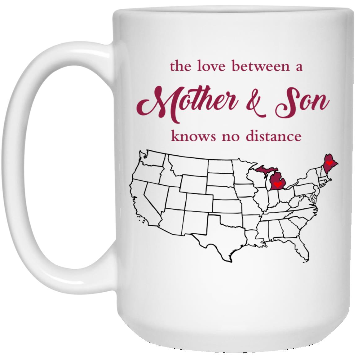 Michigan Maine The Love Between Mother And Son Mug - Mug Teezalo