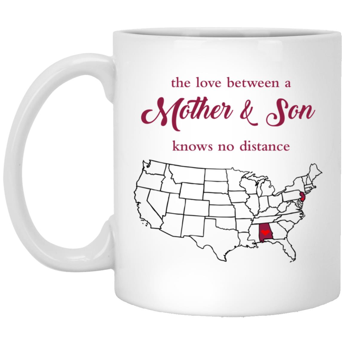 New Jersey Alabama The Love Between Mother And Son Mug - Mug Teezalo