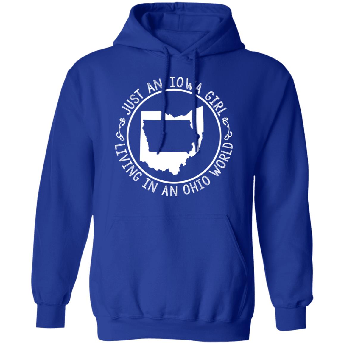 Just An Iowa Girl Living In An Ohio World T- Shirt - T-shirt Teezalo
