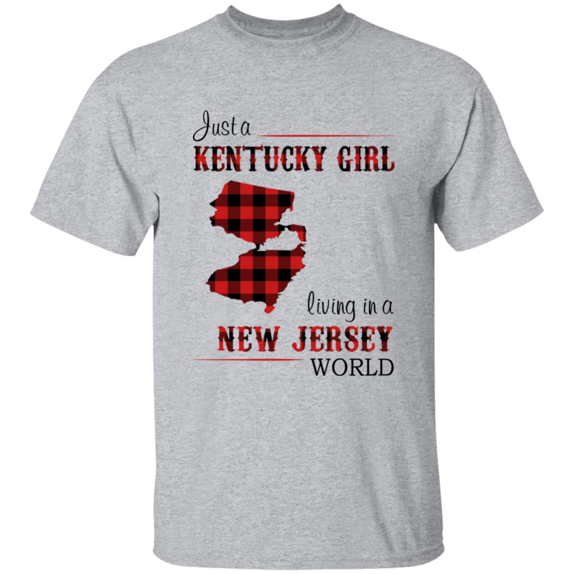Just A Kentucky Girl Living In A New Jersey World T-shirt - T-shirt Born Live Plaid Red Teezalo