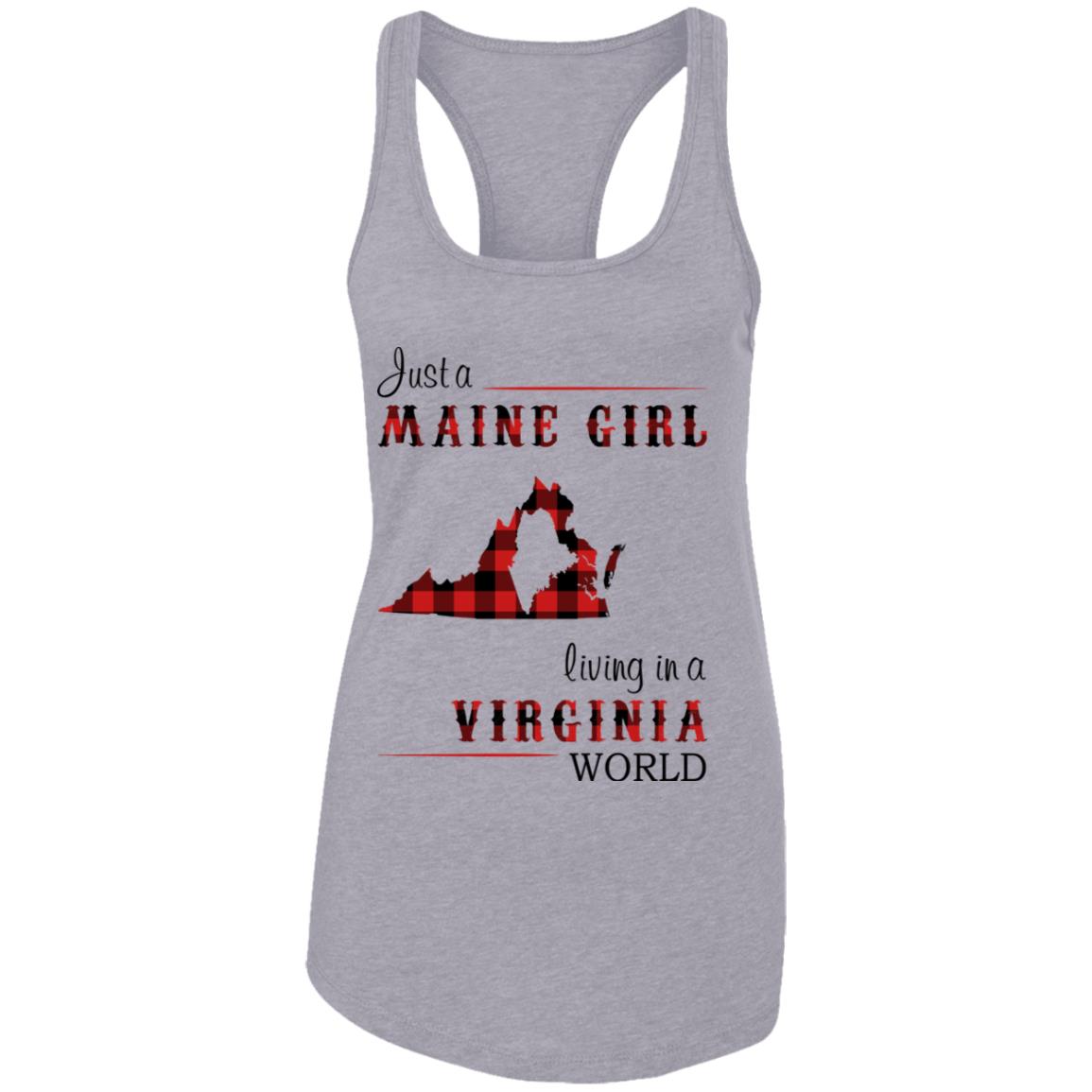 Just A Maine Girl Living In A Virginia World T-Shirt - T-shirt Teezalo