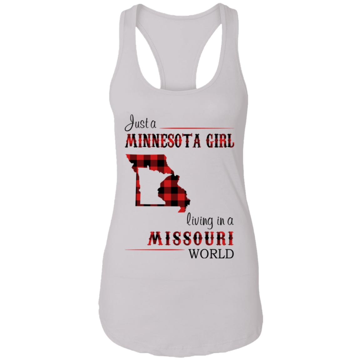Just A Minnesota Girl Living In A Missouri World T Shirt - T-shirt Teezalo