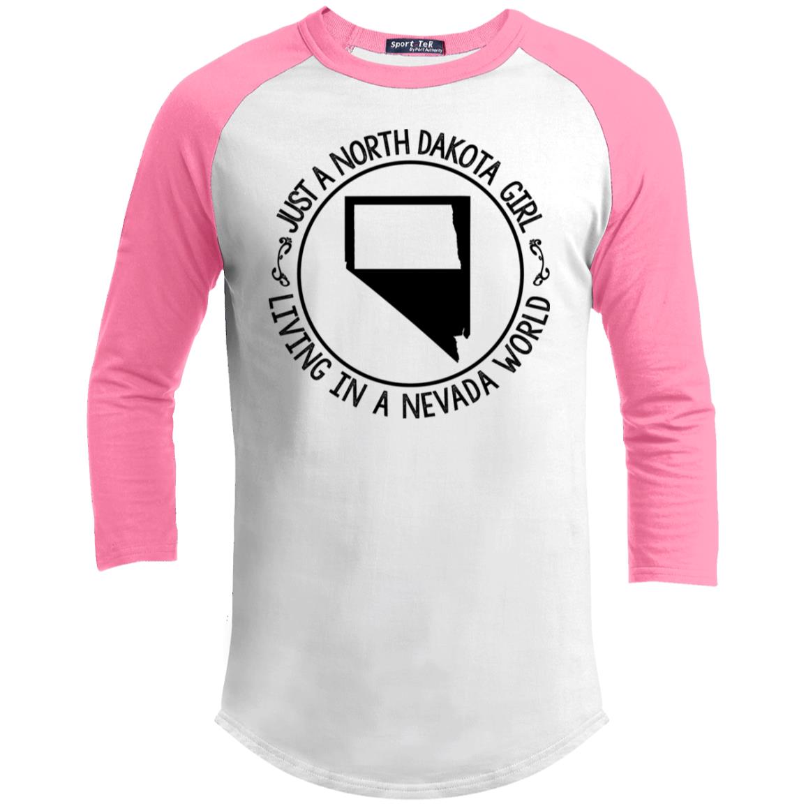 North Dakota Girl Living In Nevada World T Shirt - T-shirt Teezalo