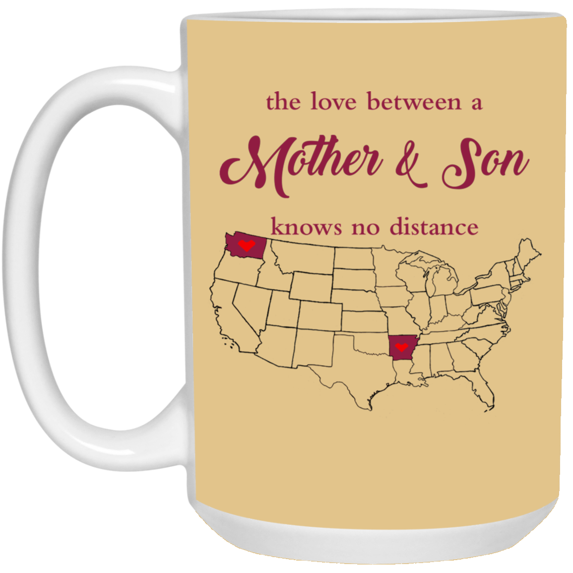 Arkansas Washington The Love Mother And Son Mug - Mug Teezalo