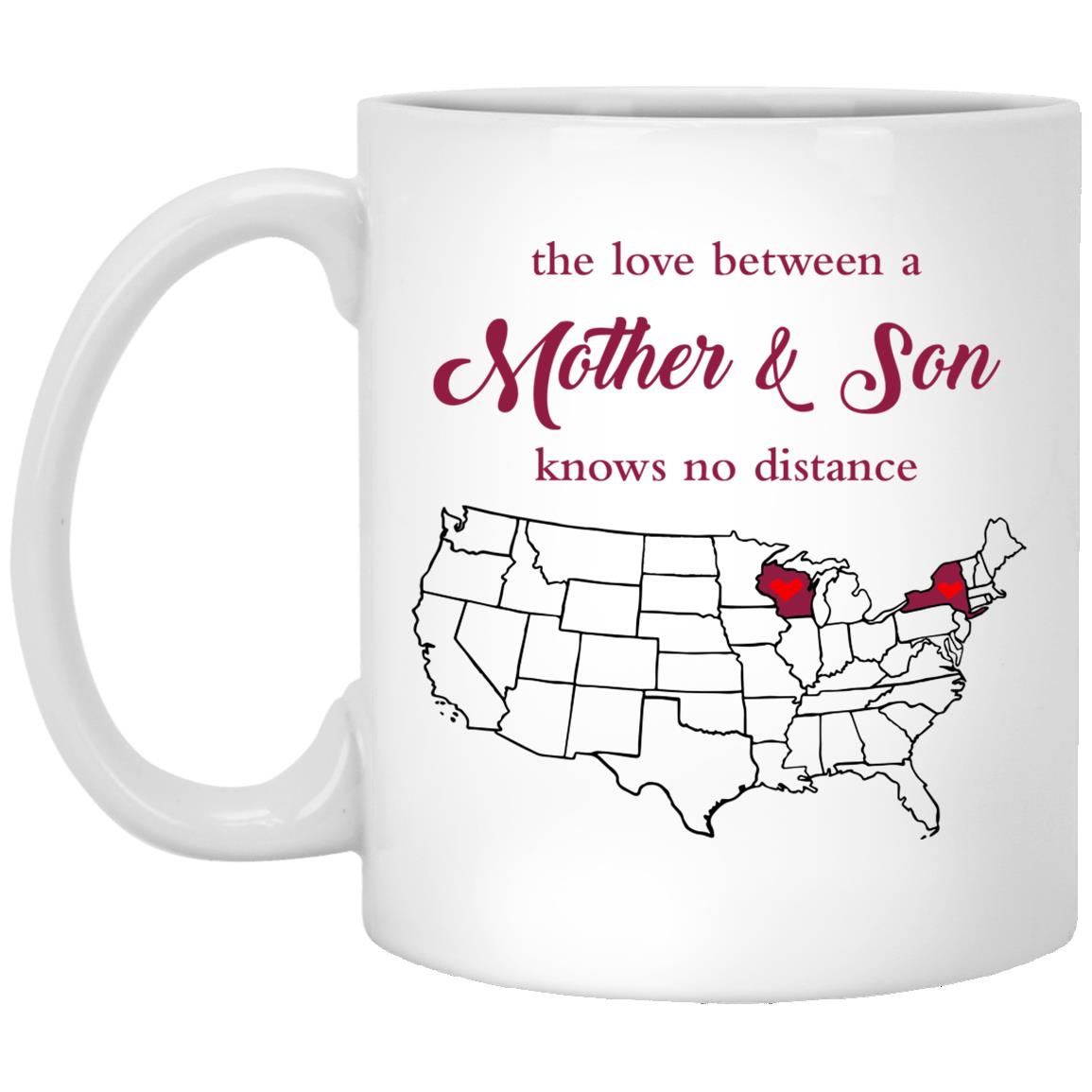 Wisconsin New York The Love Between Mother And Son Mug - Mug Teezalo