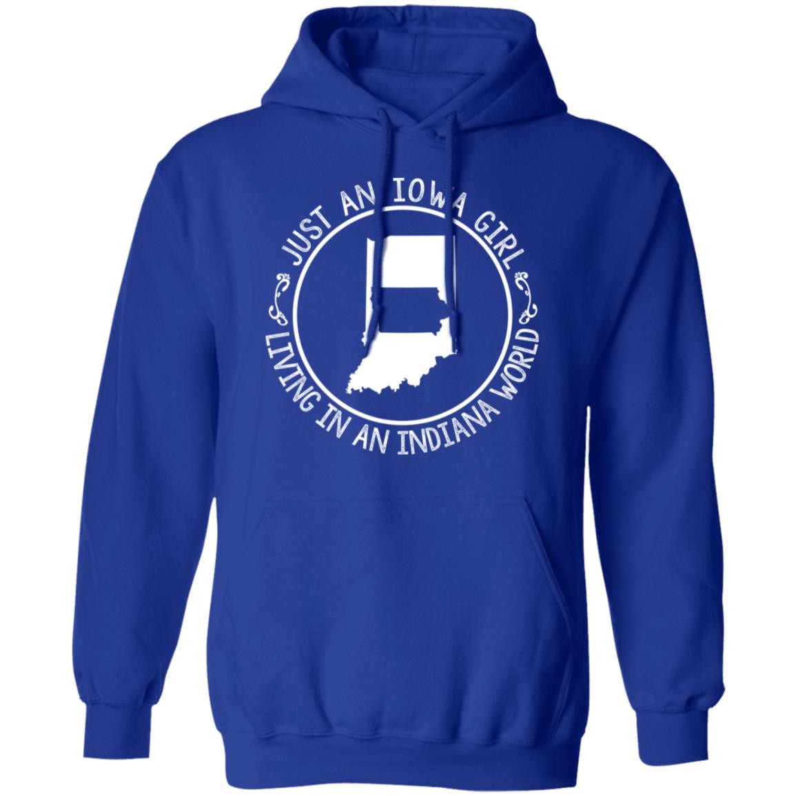 Just An Iowa Girl Living In An Indiana World T-Shirt - T-shirt Teezalo