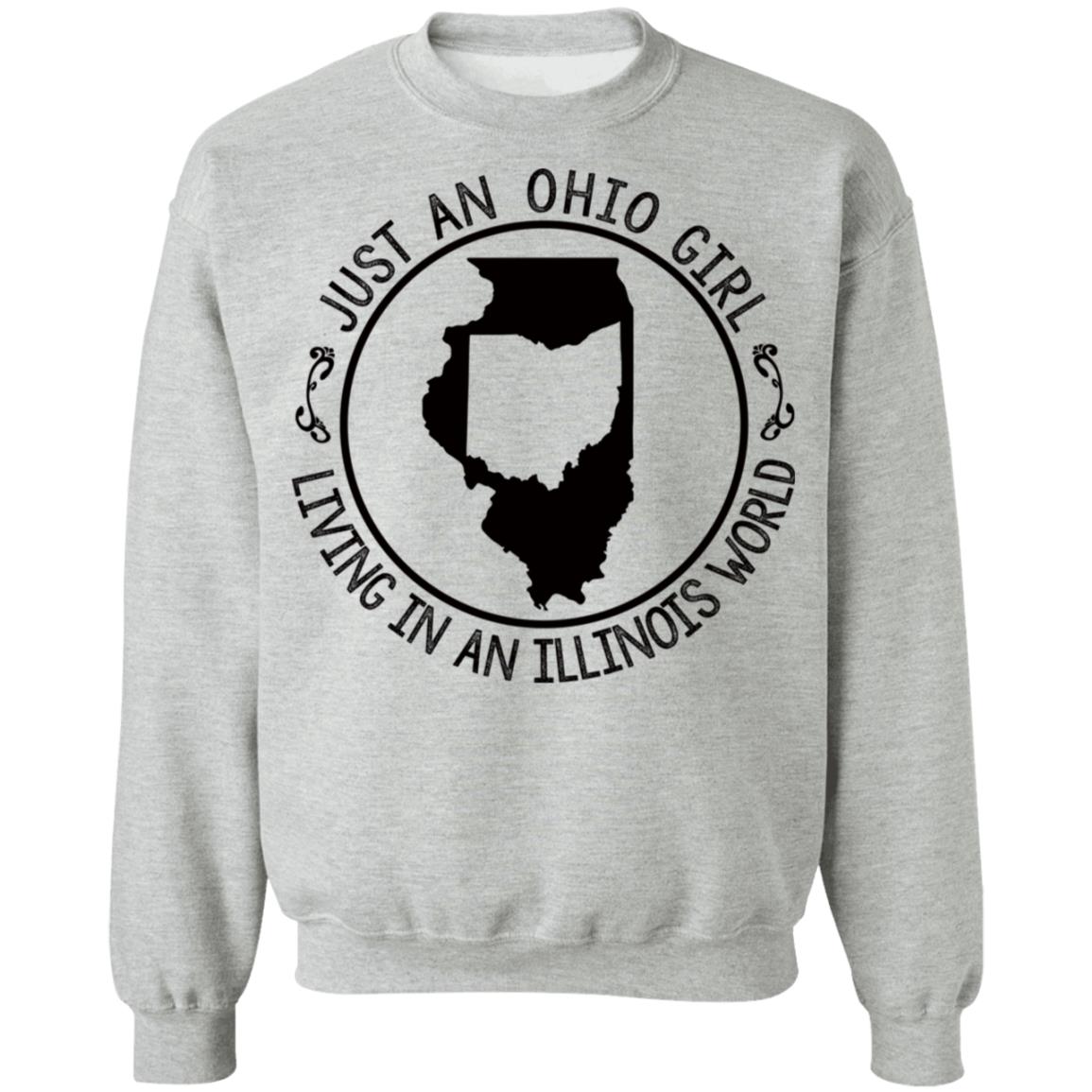 Just An Ohio Girl Living In An Illinois World T-Shirt - T-shirt Teezalo