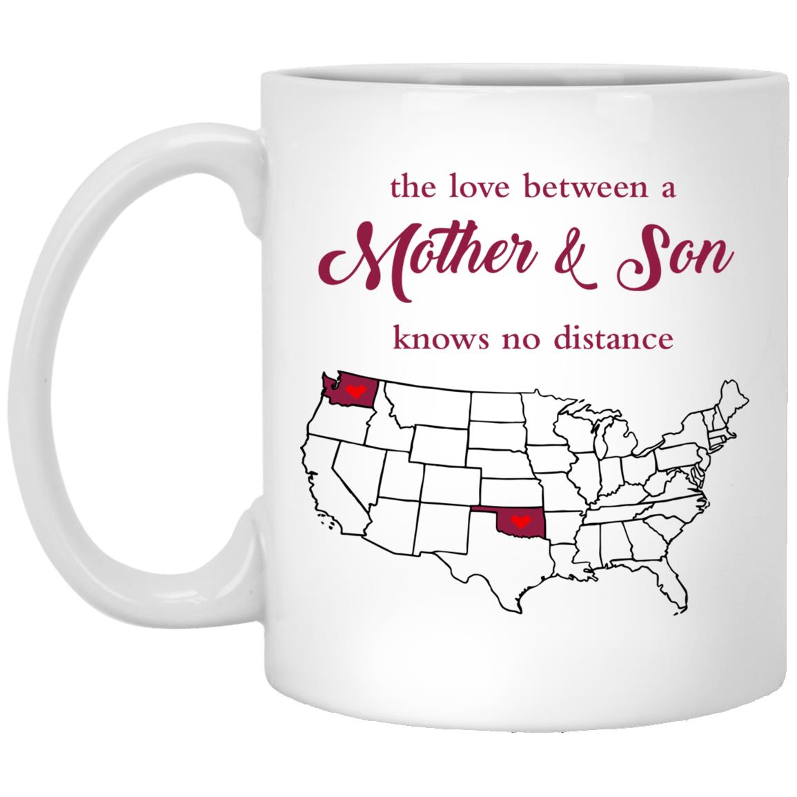Oklahoma Washington The Love Between Mother And Son Mug - Mug Teezalo