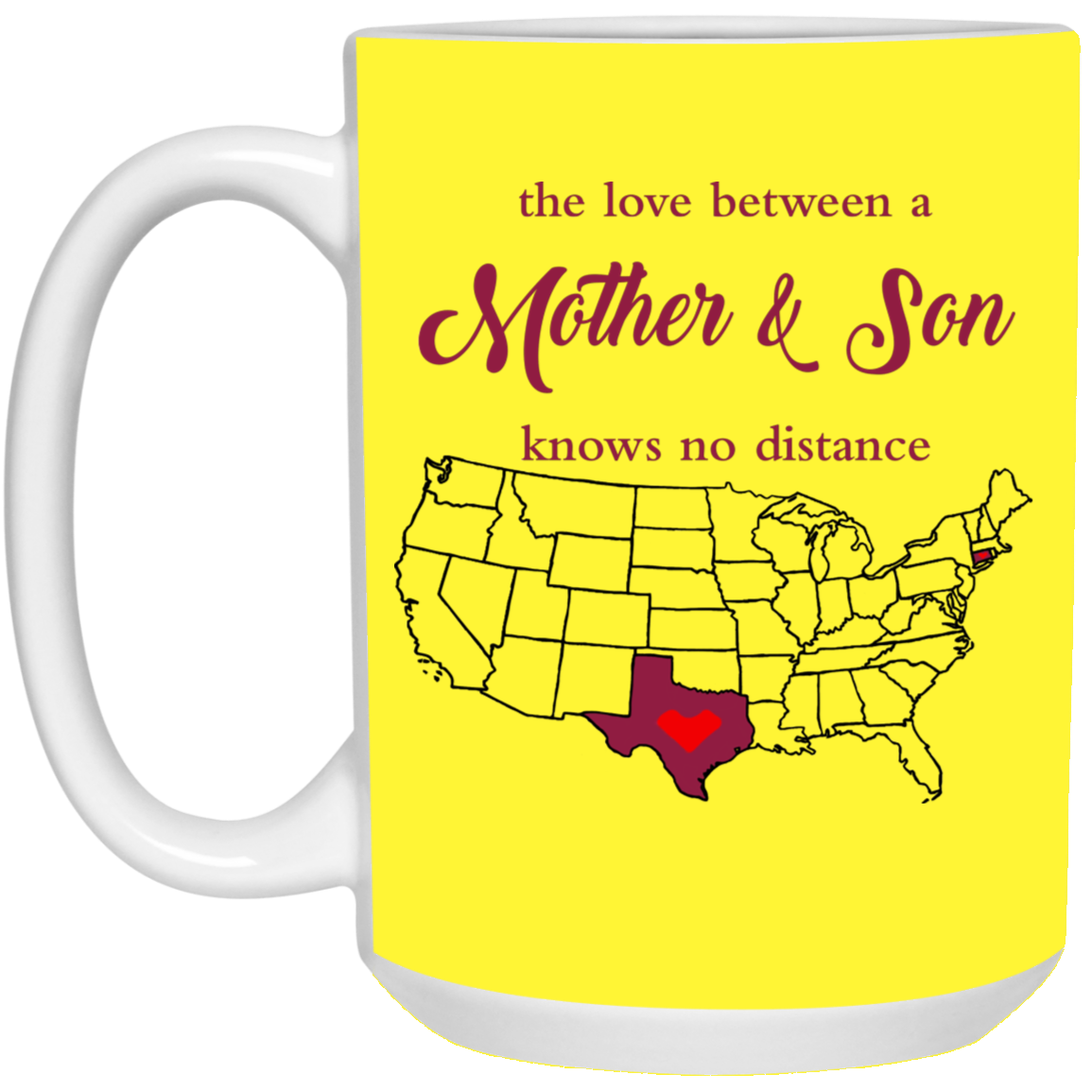 Connecticut Texas Love Mother Son Mug - Mug Teezalo