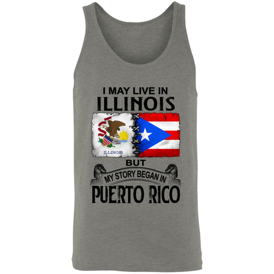 I Live In Illinois But My Story Began In Puerto Rico T Shirt - T-shirt Teezalo