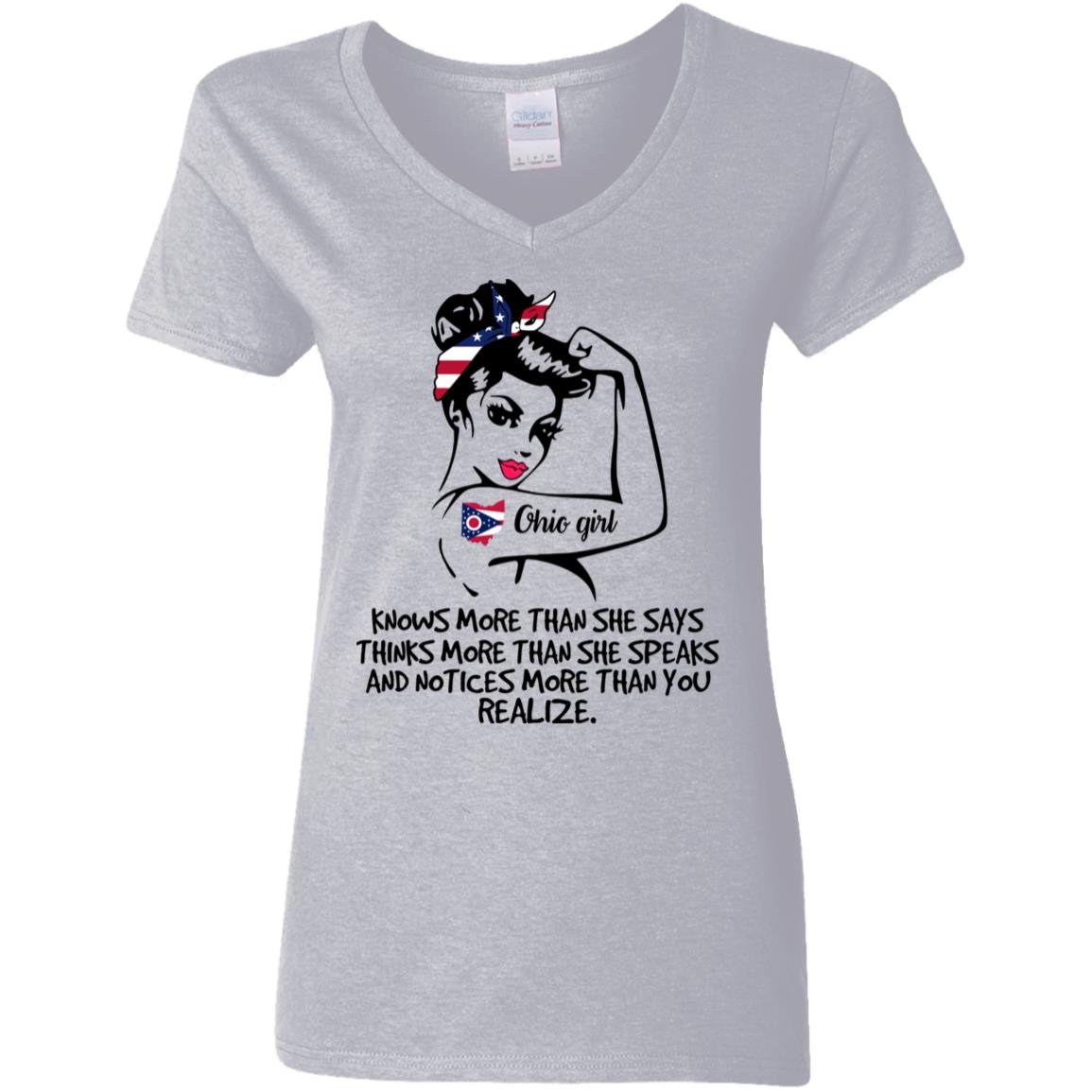 Ohio Girl Knows More Than She Says T-Shirt - T-shirt Teezalo