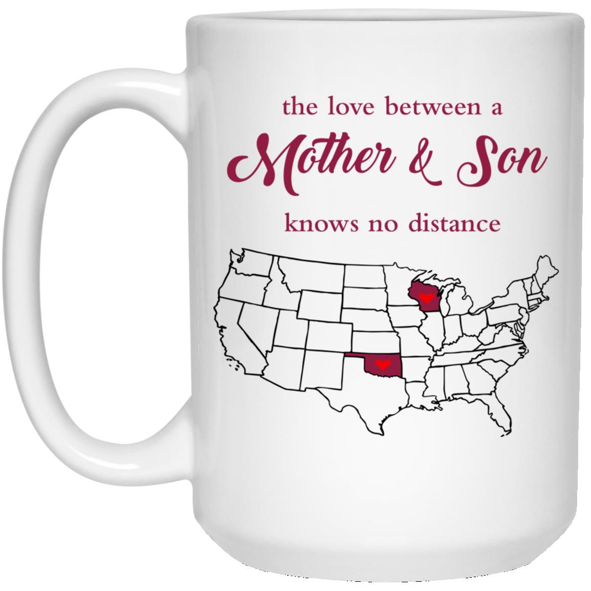 Oklahoma Wisconsin The Love Between Mother And Son Mug - Mug Teezalo
