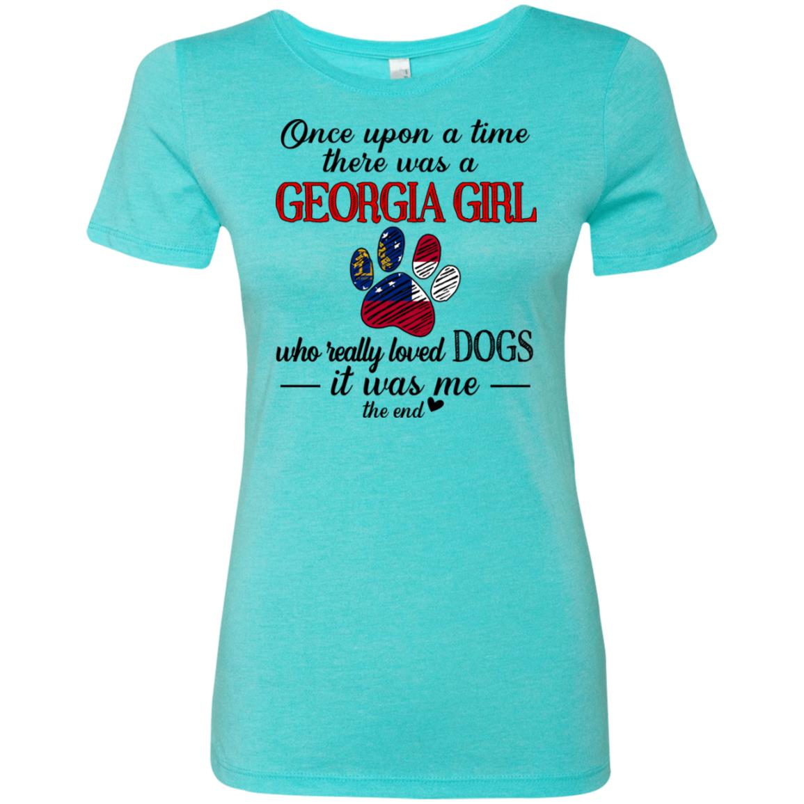 Once Upon A Time A Georgia Girl Who Really Love Dogs T-Shirt - T-shirt Teezalo