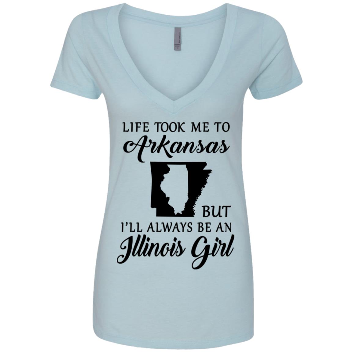 Life Took Me To Arkansas Always Be An Illinois Girl T-shirt - T-shirt Teezalo
