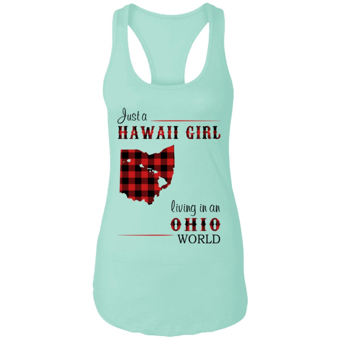 Just A Hawaii Girl Living In An Ohio World T-Shirt - T-shirt Teezalo