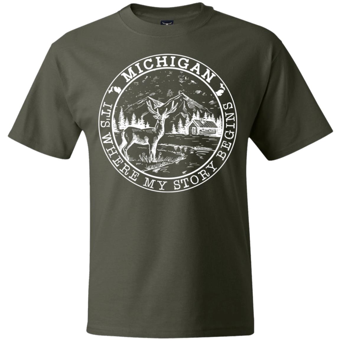 Michigan It's Where My Story Begins T-Shirt - T-shirt Teezalo