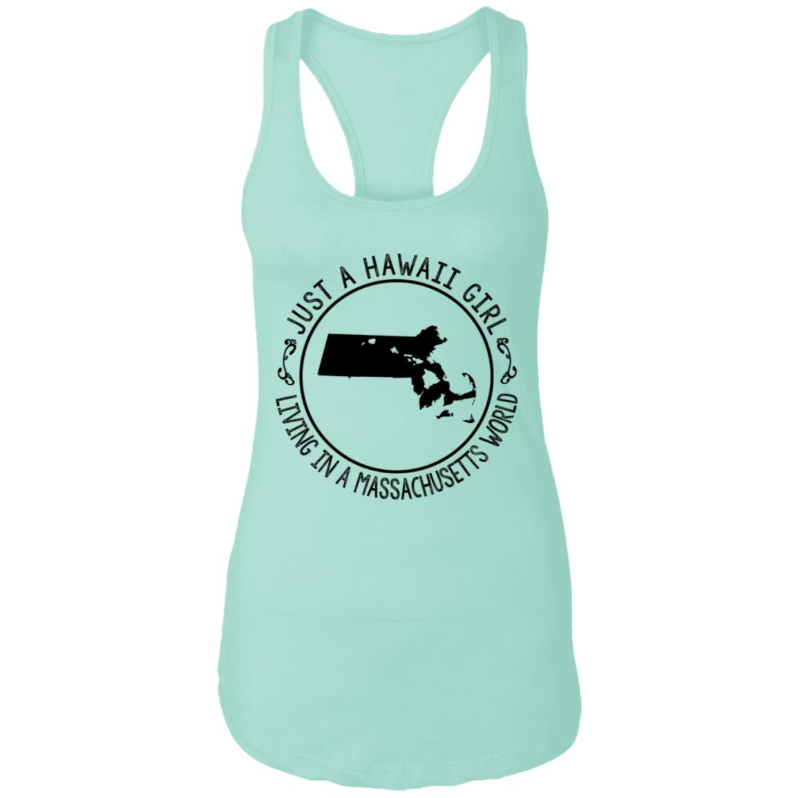 Just A Hawaii Girl Living In A Massachusetts World Hoodie - Hoodie Teezalo