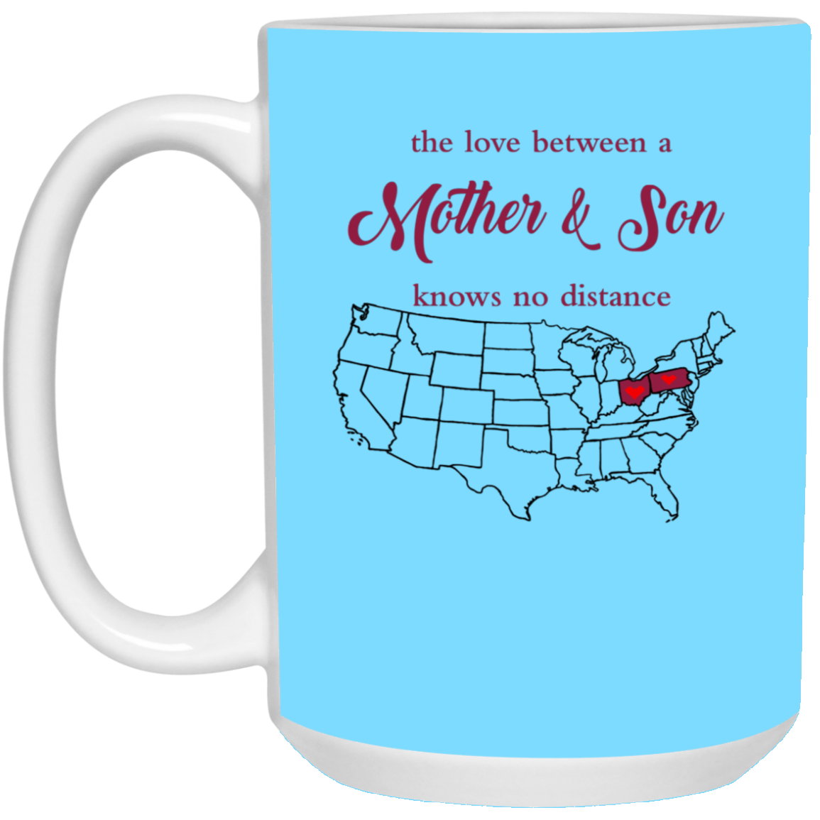 Ohio Pennsylvania The Love Mother And Son Mug - Mug Teezalo