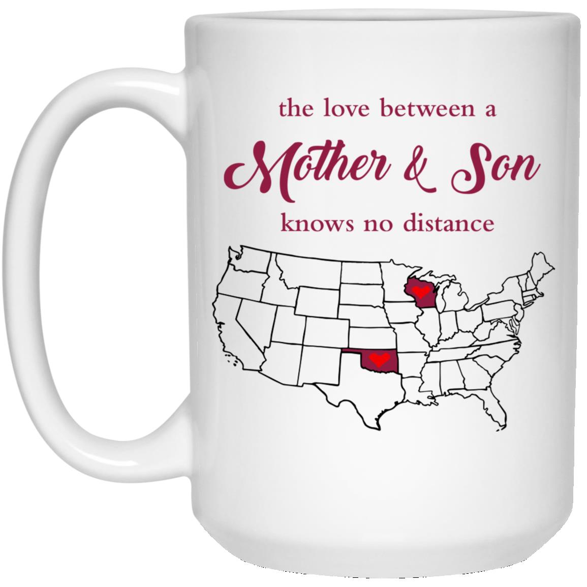 Wisconsin Oklahoma The Love Between Mother And Son Mug - Mug Teezalo