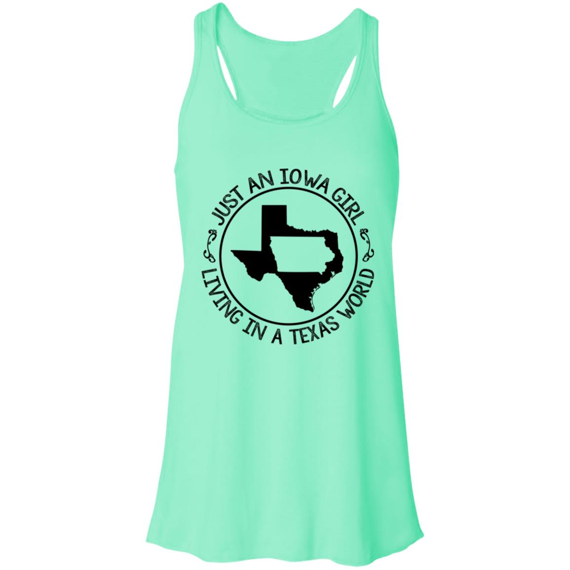 Iowa Girl Living In A Texas World T- Shirt - T-shirt Teezalo