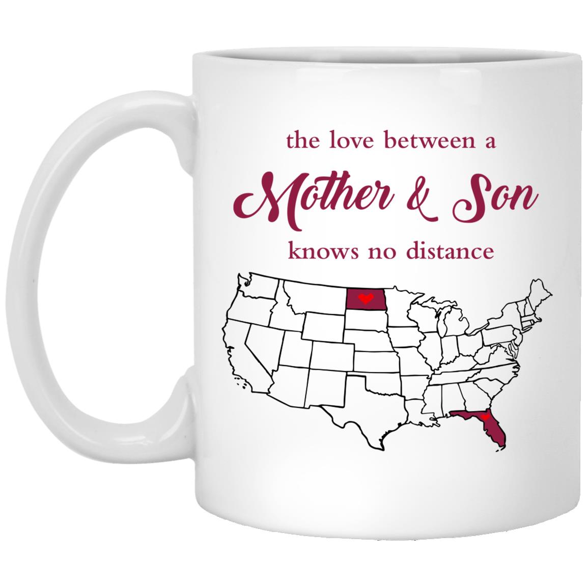 North Dakota Florida The Love Between Mother And Son Mug - Mug Teezalo