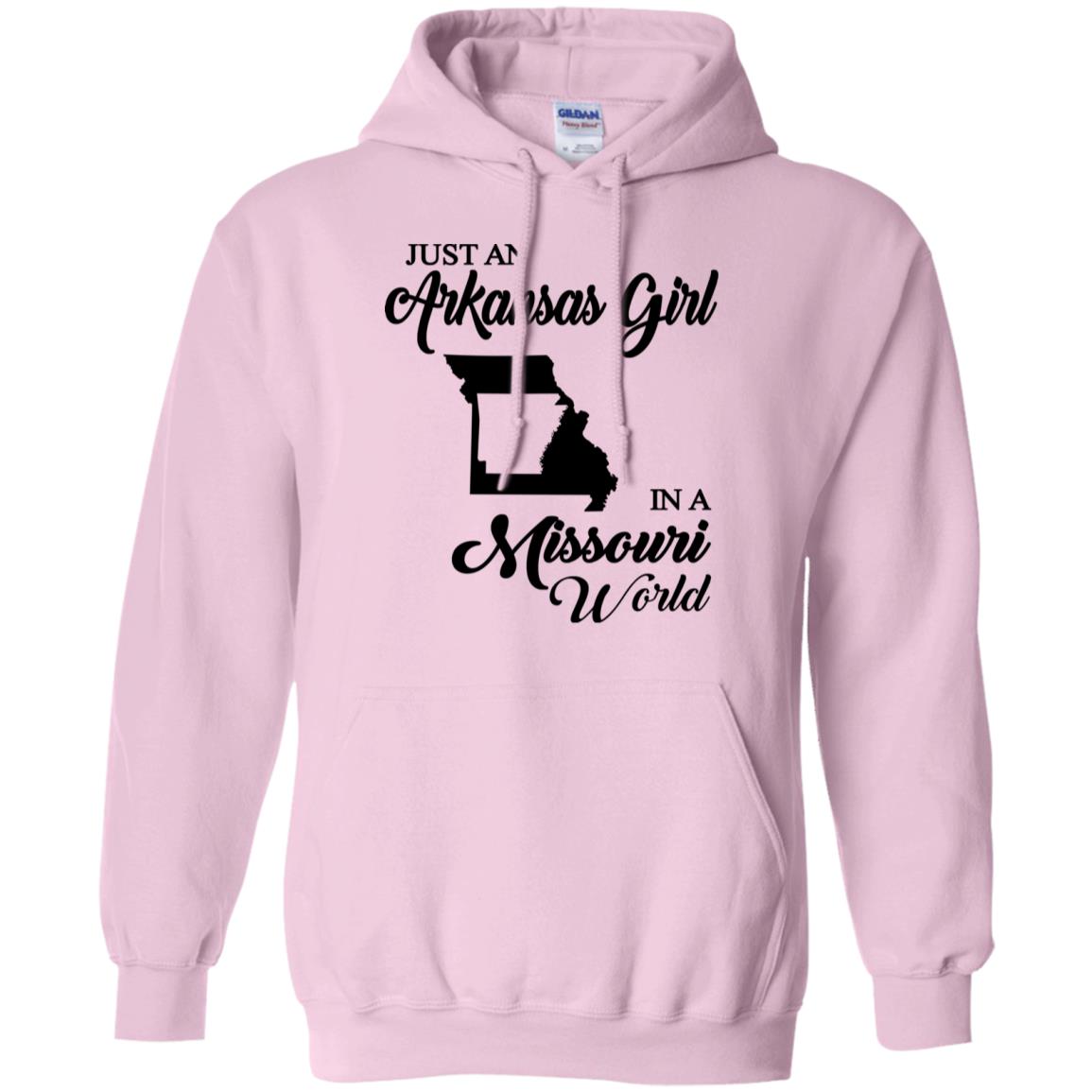 Just An Arkansas Girl In A Missouri World T-Shirt - T-shirt Teezalo