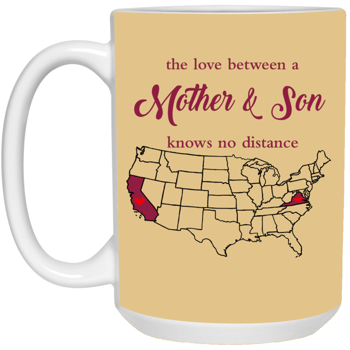 Virginia California The Love Mother And Son Mug - Mug Teezalo