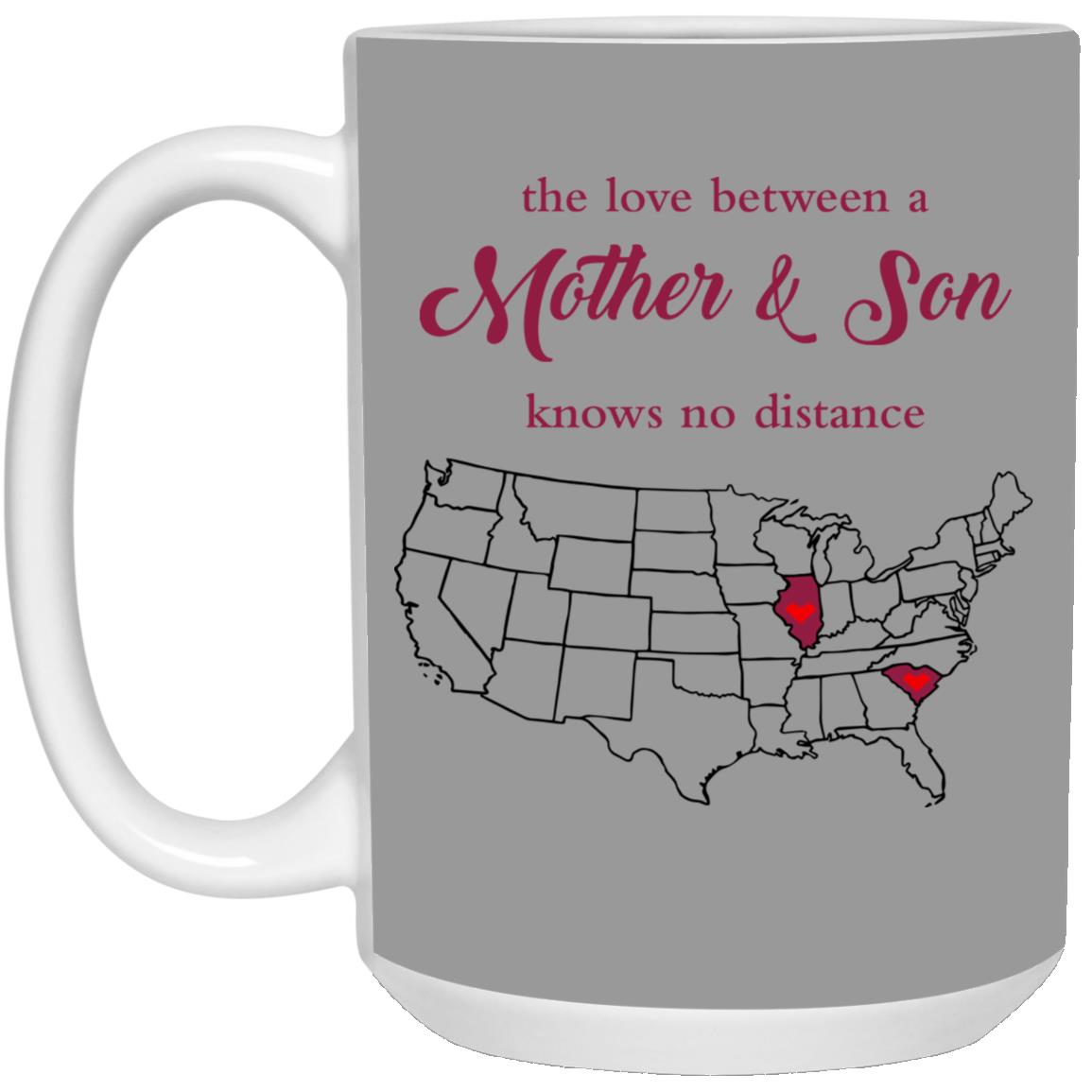 Illinois South Carolina The Love Between Mother And Son Mug - Mug Teezalo