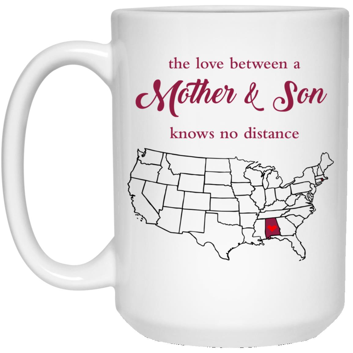 Rhode Island Alabama The Love Between Mother And Son Mug - Mug Teezalo
