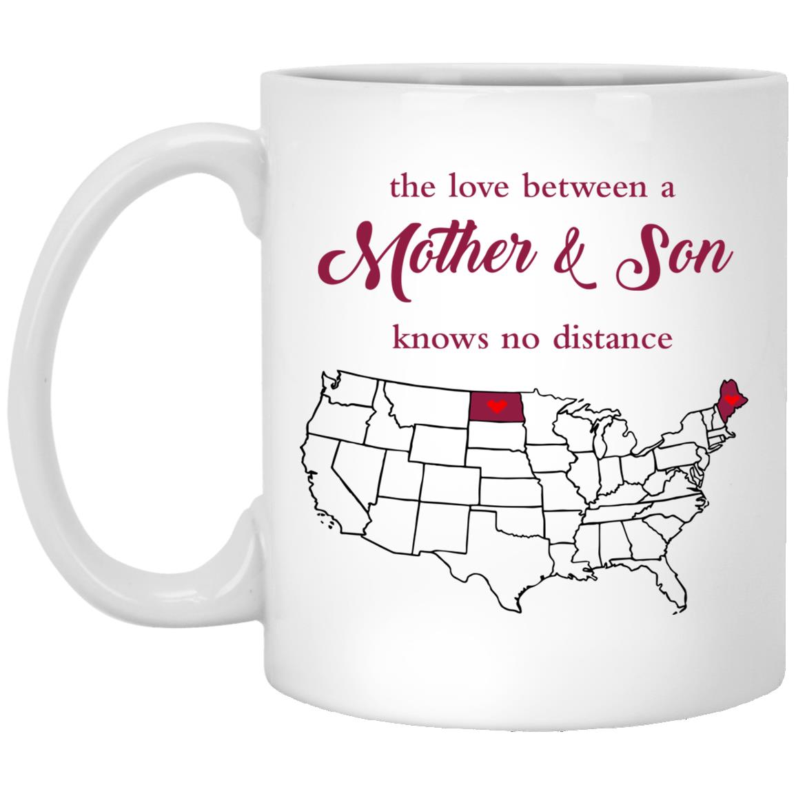 Maine North Dakota The Love Between Mother And Son Mug - Mug Teezalo