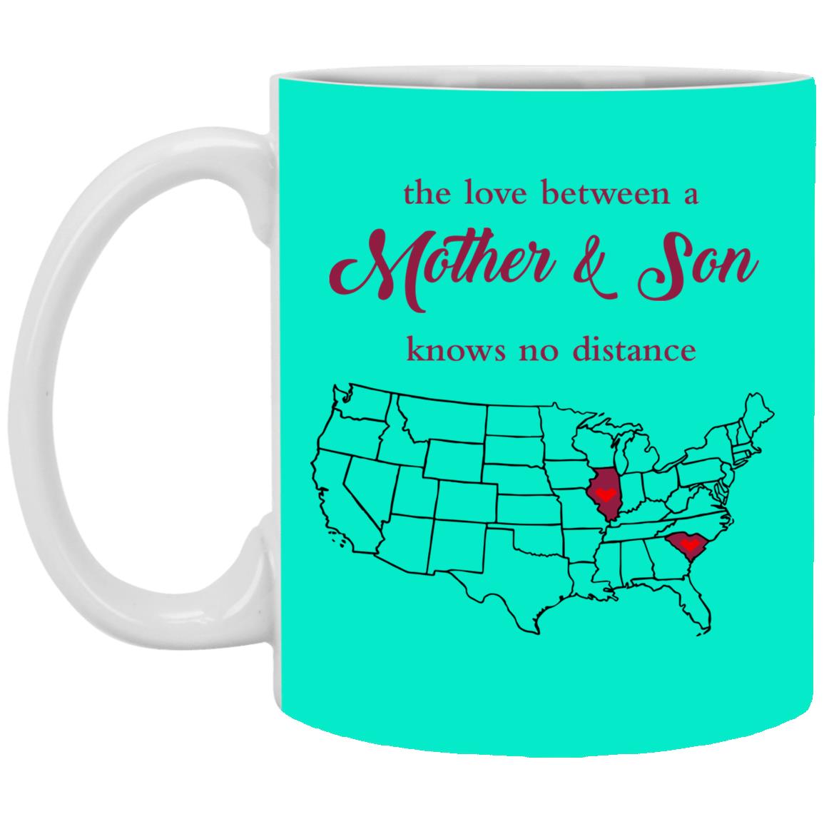 Illinois South Carolina The Love Between Mother And Son Mug - Mug Teezalo