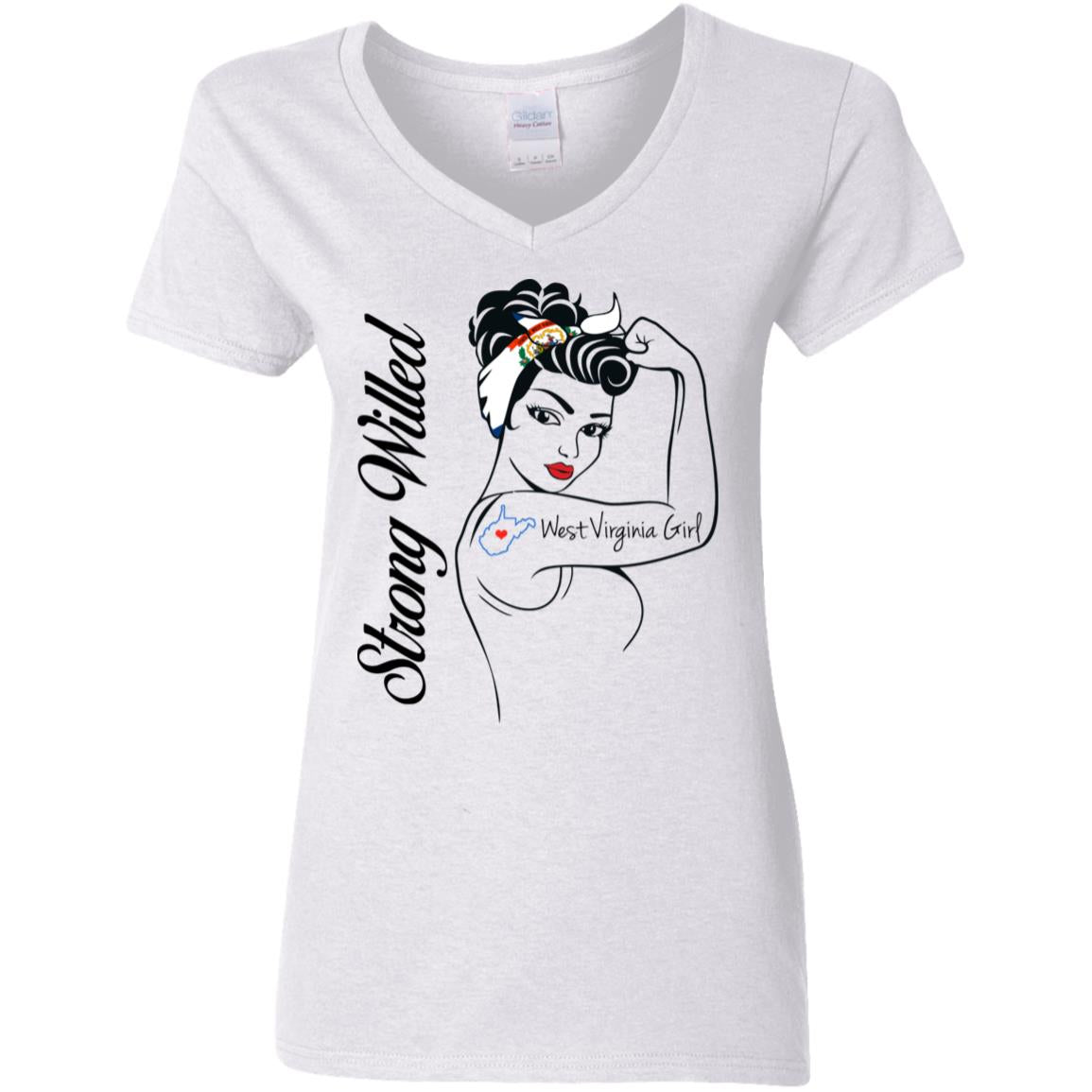West Virginia Girl Strong Willed T Shirt - T-shirt Teezalo