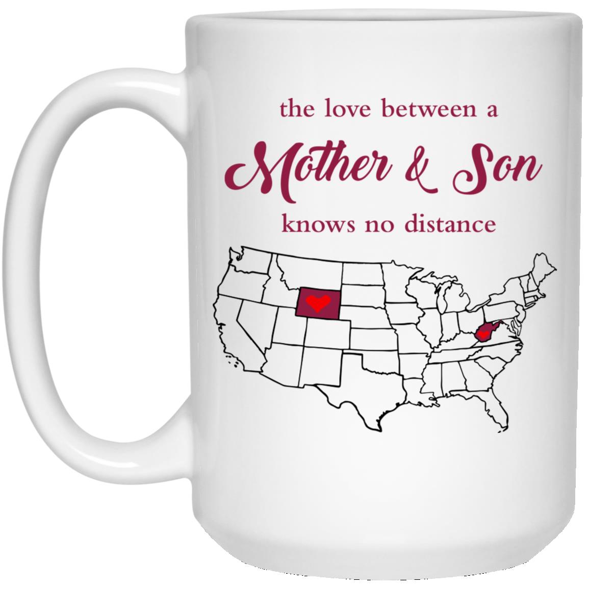 West Virginia Wyoming The Love Between Mother And Son Mug - Mug Teezalo