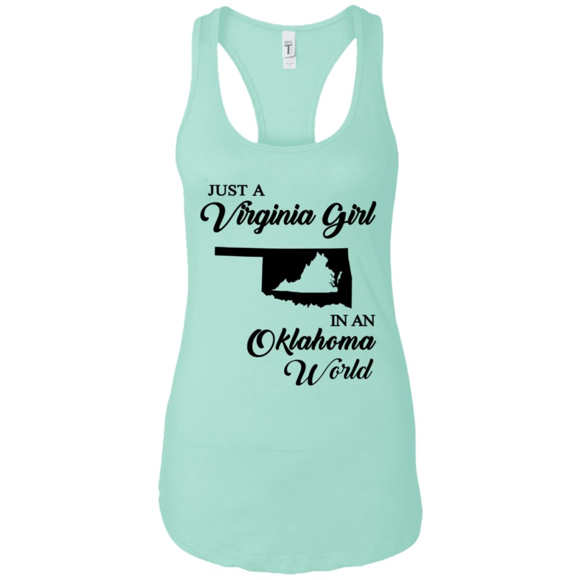 Just A Virginia Girl In An Oklahoma World T-Shirt - T-shirt Teezalo