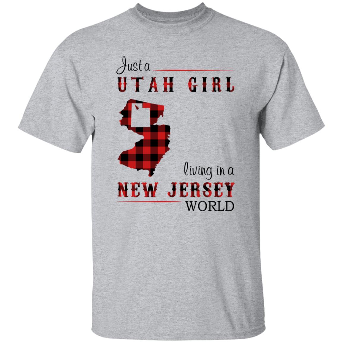Just A Utah Girl Living In A New Jersey World T-shirt - T-shirt Born Live Plaid Red Teezalo