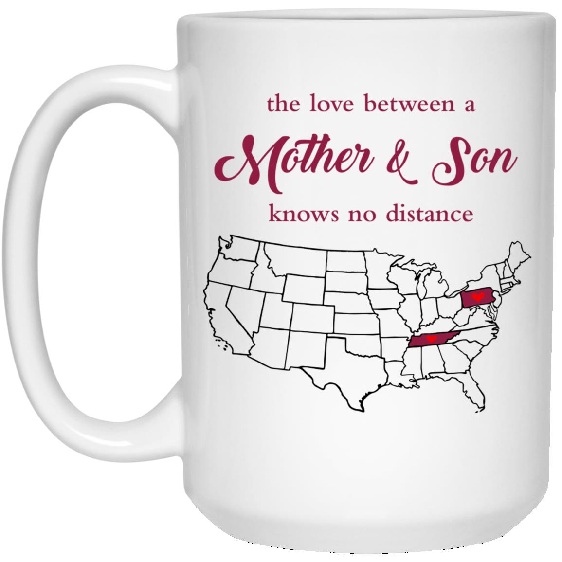 Tennessee Pennsylvania The Love Between Mother And Son Mug - Mug Teezalo