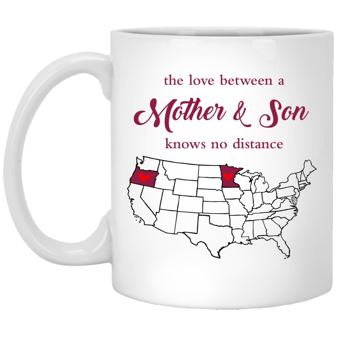 Minnesota Oregon The Love Between Mother And Son Mug - Mug Teezalo