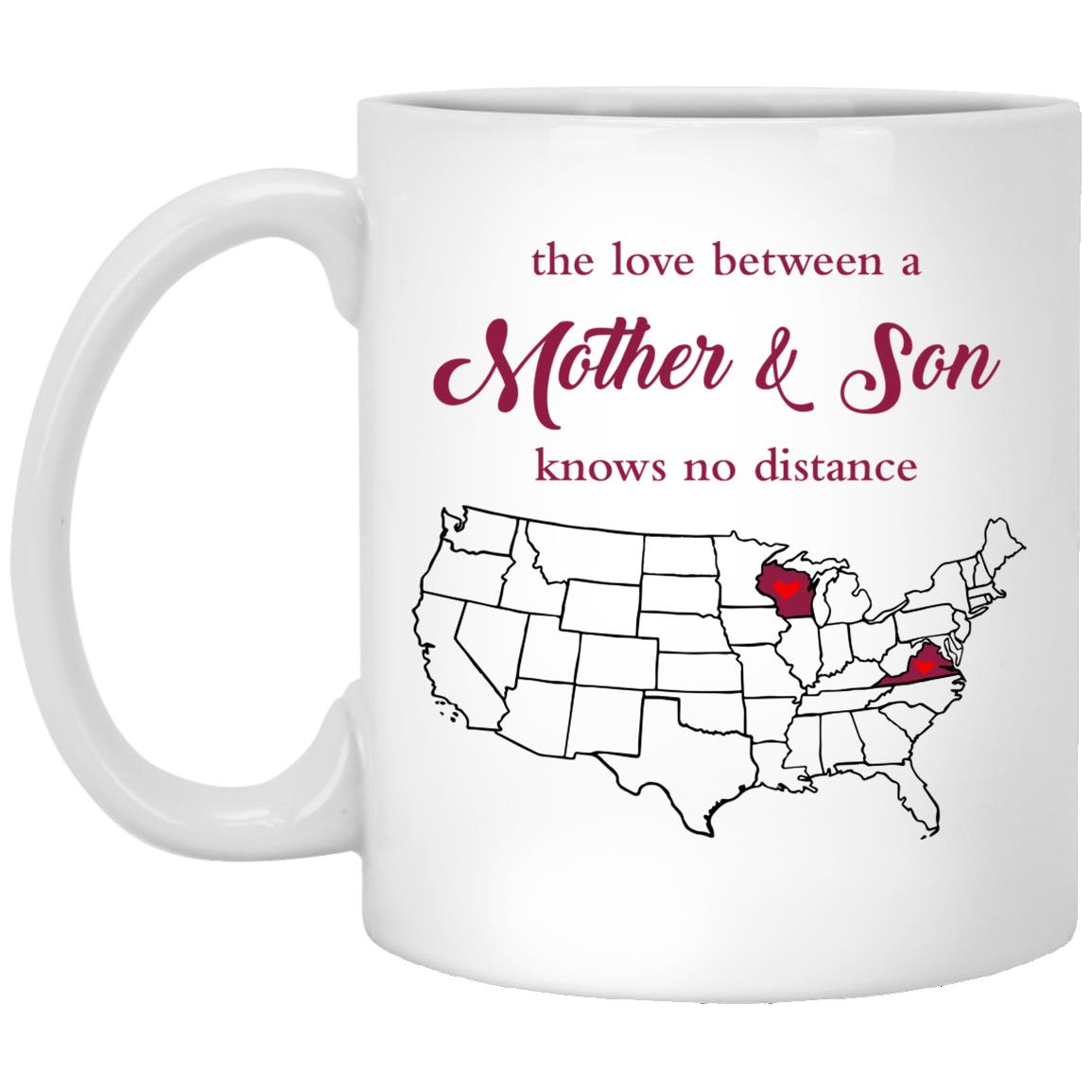 Wisconsin Virginia The Love Between Mother And Son Mug - Mug Teezalo